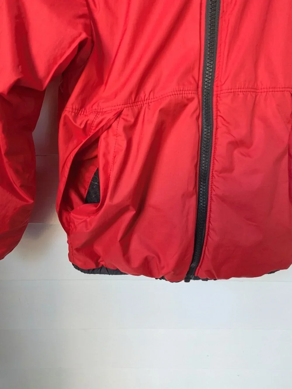 THE NORTH FACE 550 DOWN REVERSIBLE HOODED PUFFER JACKET TODDLER BOY 5T RED BLACK